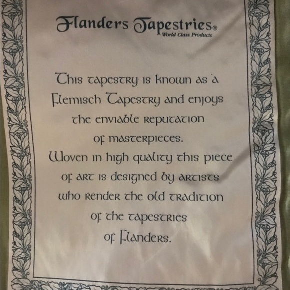 Belgium Tapestry by Flanders Tapestry with acanthe border and ornate tassels - Picture 3 of 11